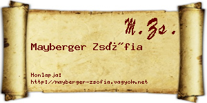 Mayberger Zsófia névjegykártya
